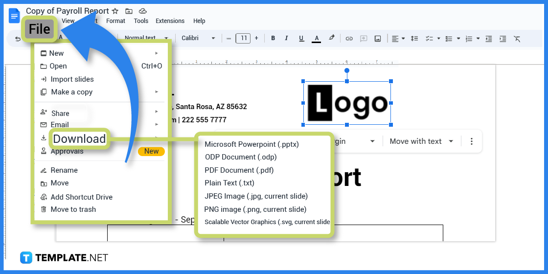 how to build a report in google docs step