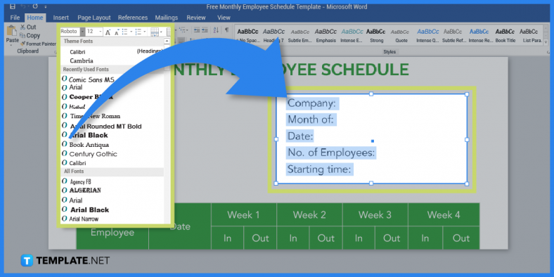 how to create a schedule in microsoft word template example step 4 788x