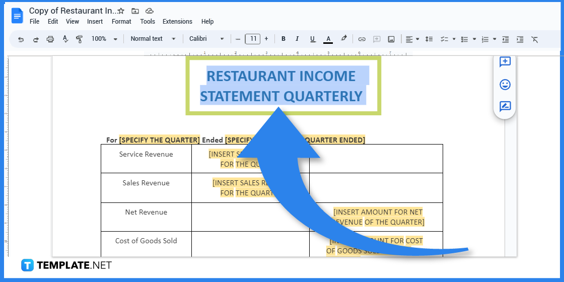 how to create a statement in google docs step