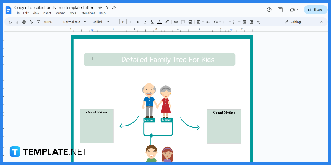 how to make create a family tree in google docs step