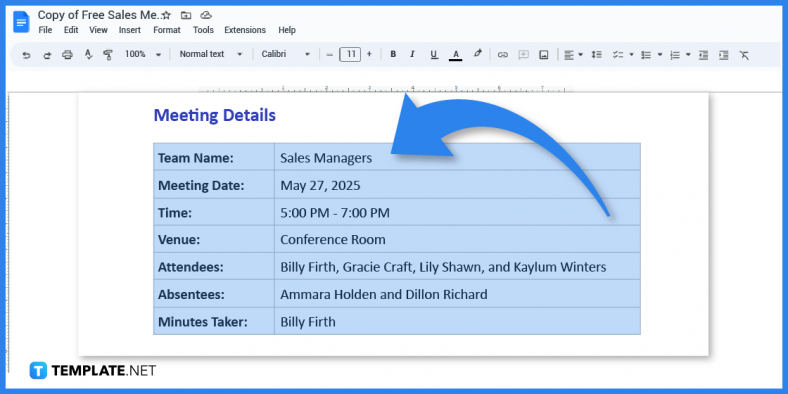 how to make meeting minutes in google docs template example step 5 788x