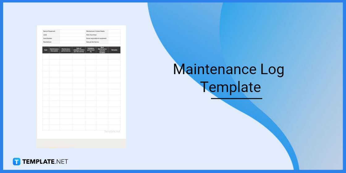 maintenance log template