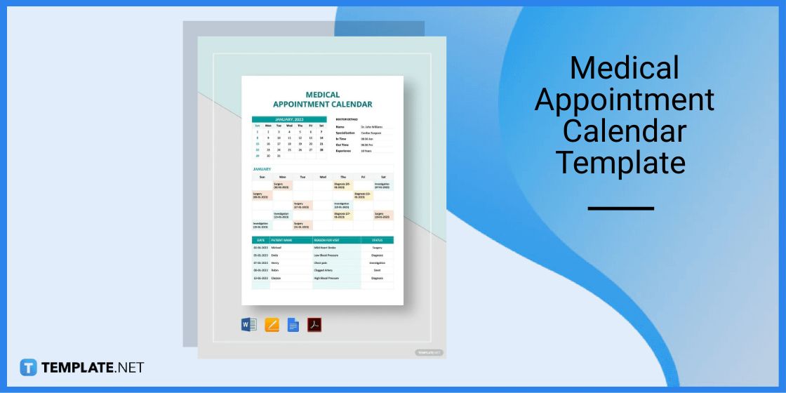 medical appointment calendar template