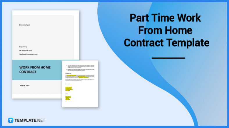 part time work from home contract template 788x