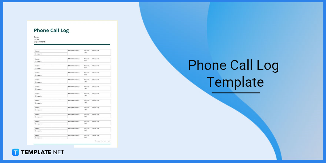 phone call log template