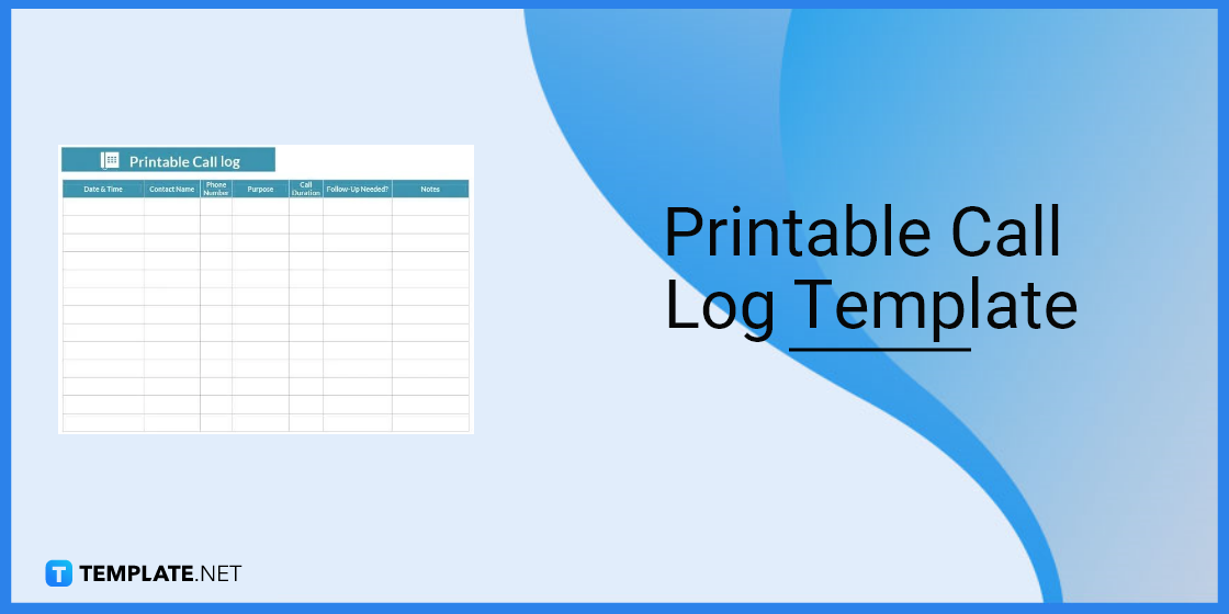 printable call log template