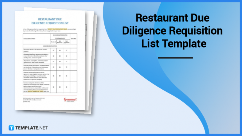 restaurant due diligence requisition list template 788x