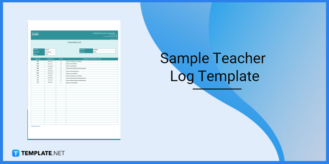 sample teacher log template