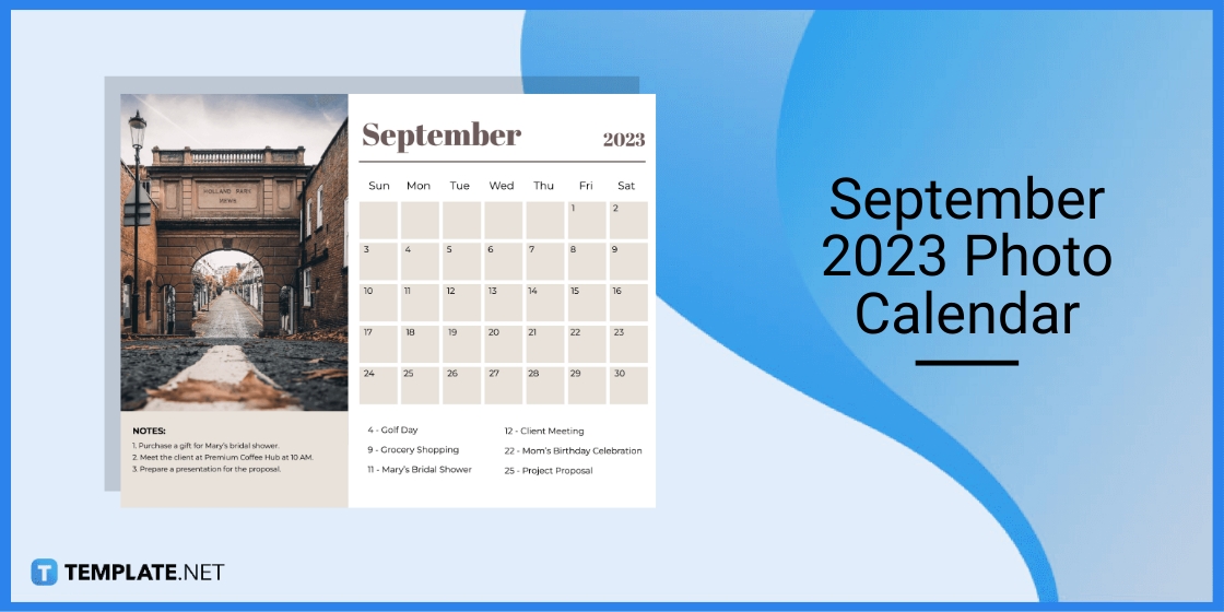 september 2023 photo calendar template