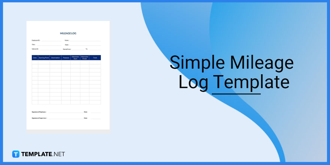 simple mileage log template