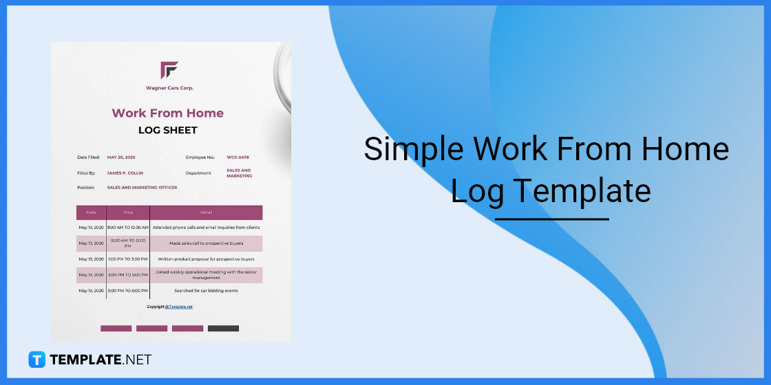 simple work from home log template