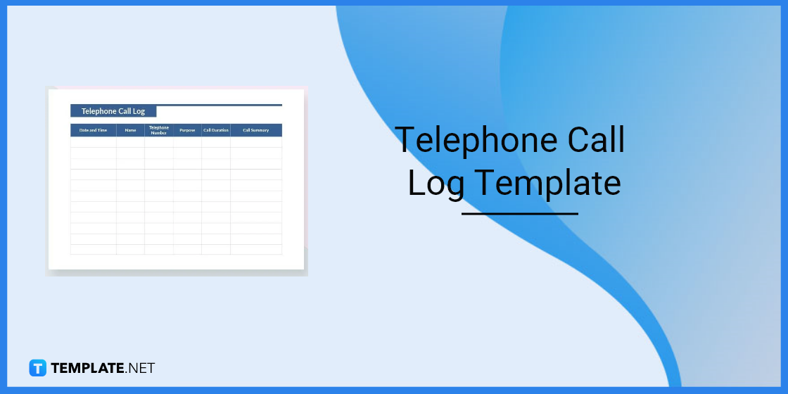 telephone call log template
