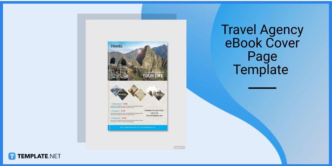modèle de page de couverture d'ebook d'agence de voyage
