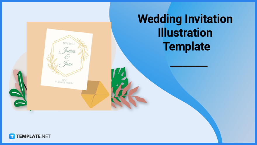 wedding invitation illustration template