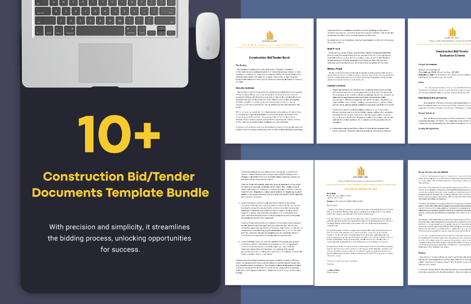 0 construction bid tender documents template bundle