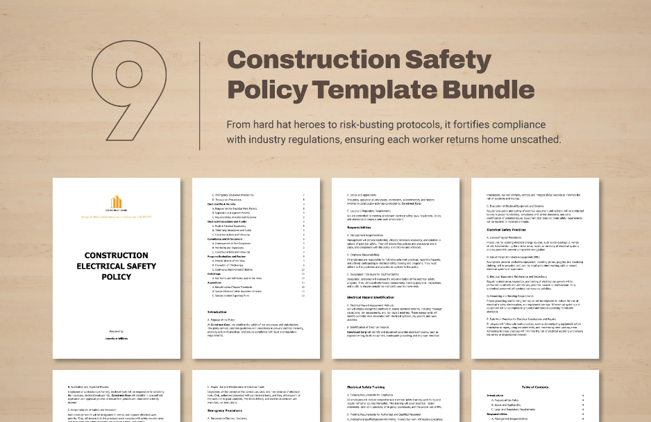 construction safety policy template bundle