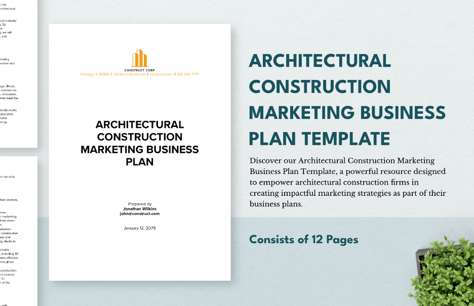 architectural construction marketing business plan template
