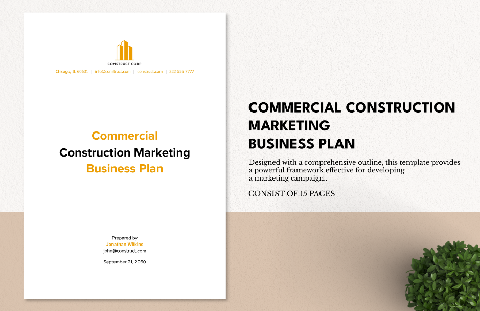 commercial construction marketing business plan ideas examples