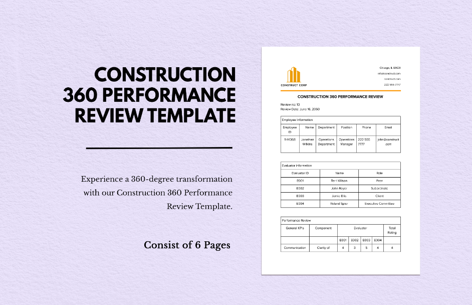 construction 360 performance review template