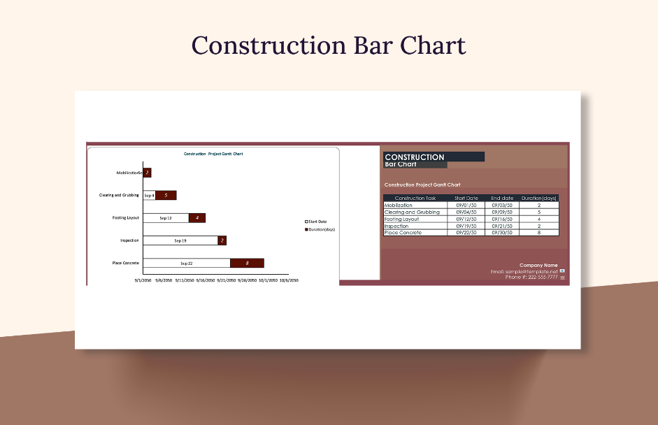 construction bar chart ideas examples