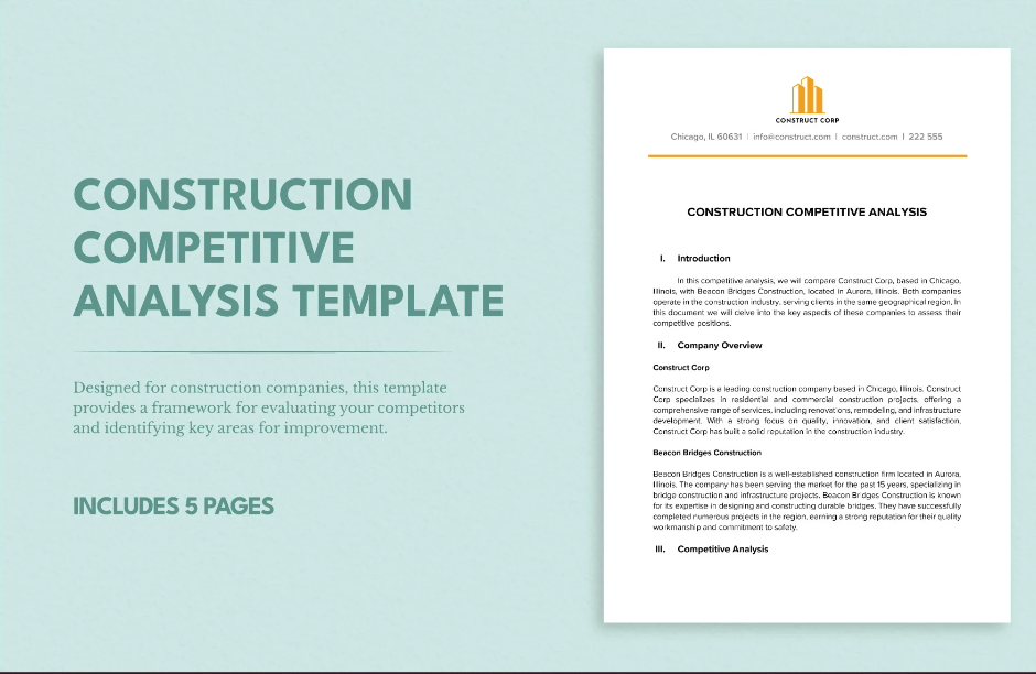 construction competitive analysis template