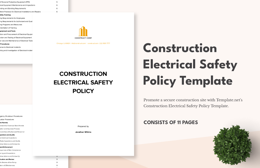 construction electrical safety policy template ideas examples