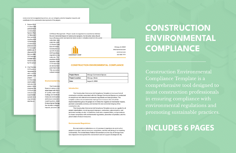 construction environmental compliance ideas examples