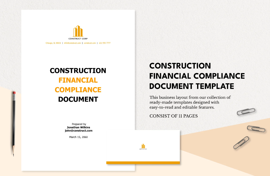construction financial compliance document template