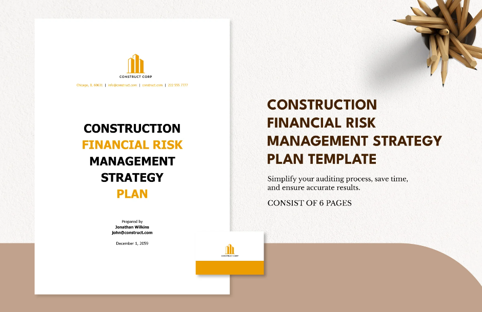 construction financial risk management strategy plan template