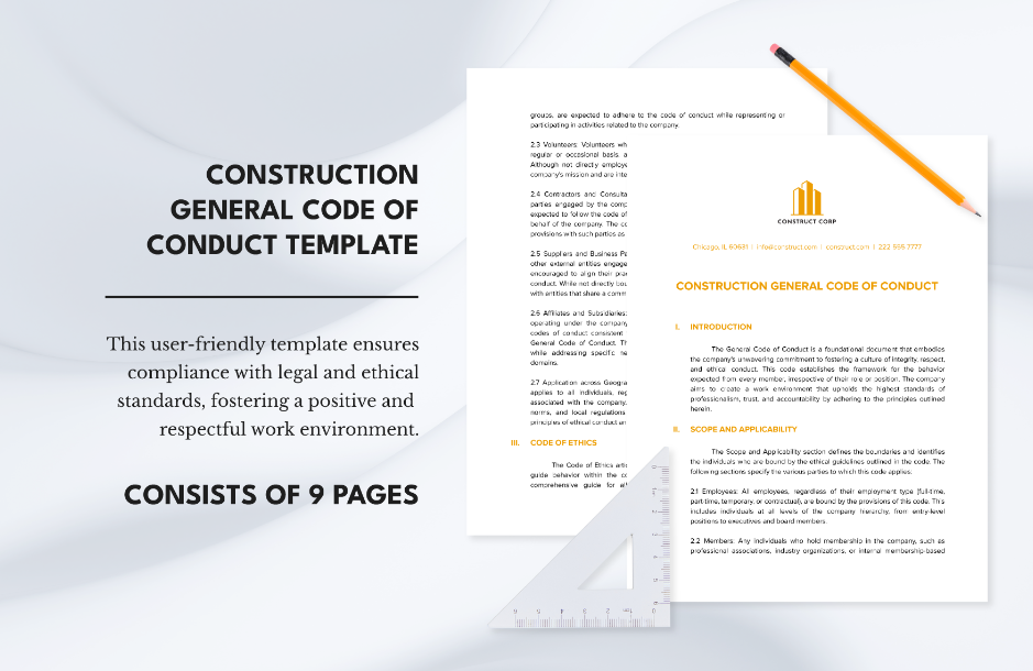 construction general code of conduct template ideas examples