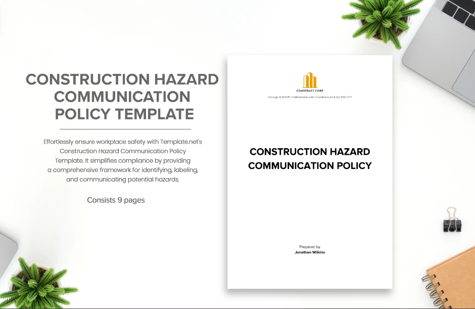 construction hazard communication policy template ideas examples