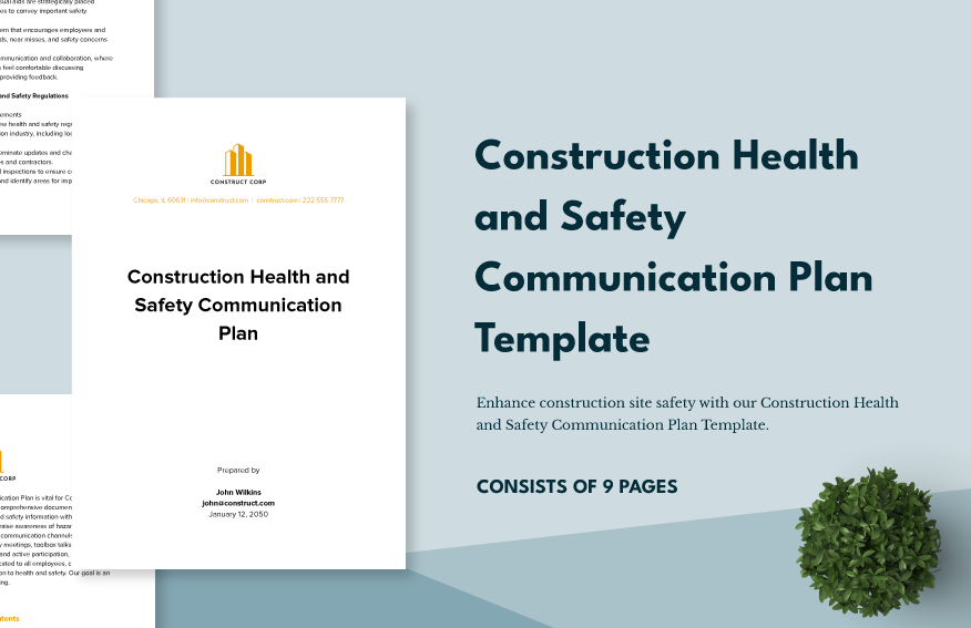 construction health and safety communication plan template ideas examples