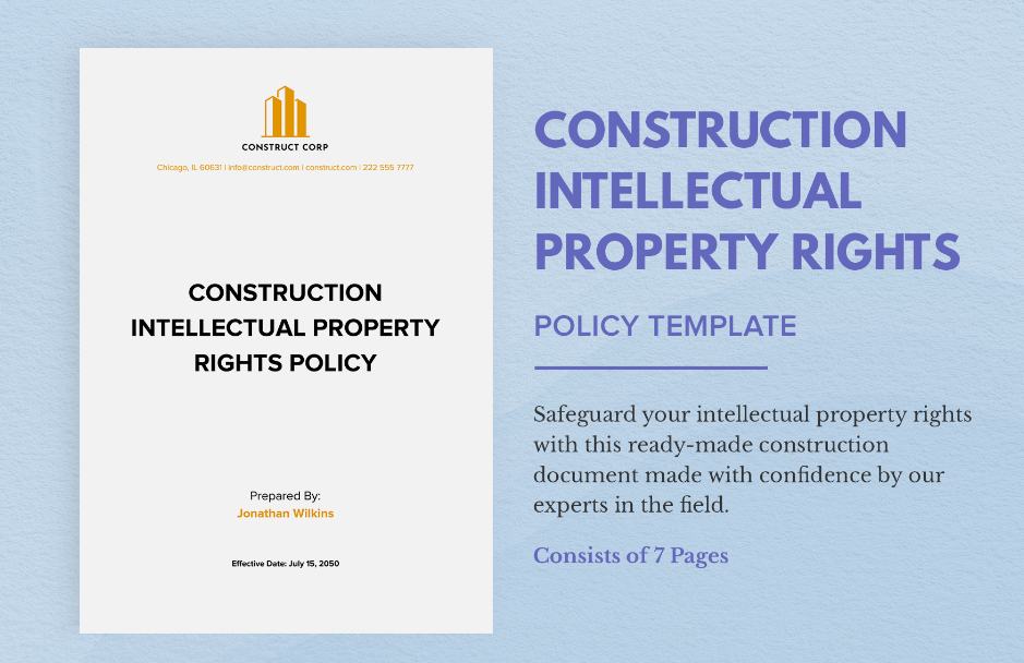 construction intellectual property rights policy template ideas examples
