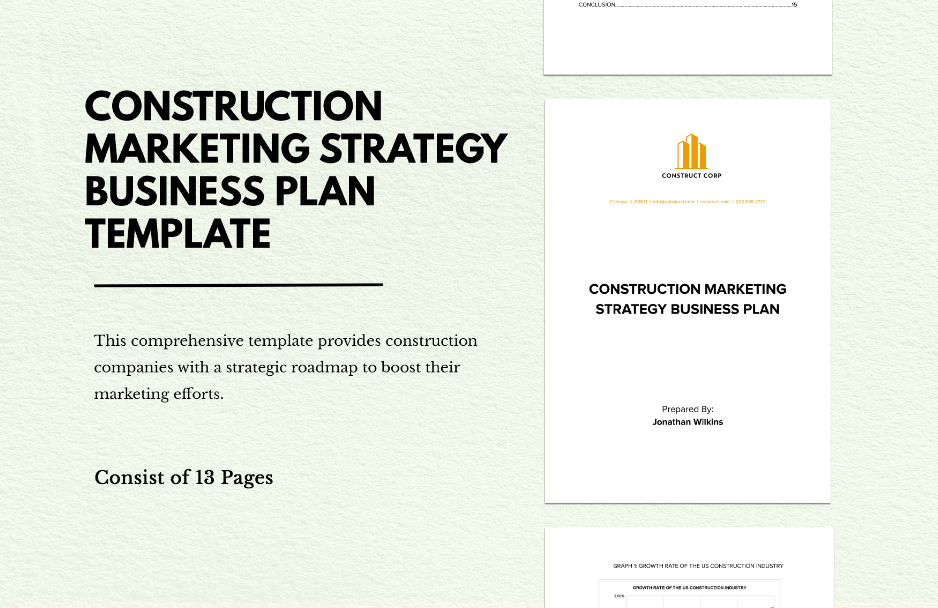 construction marketing strategy business plan ideas examples