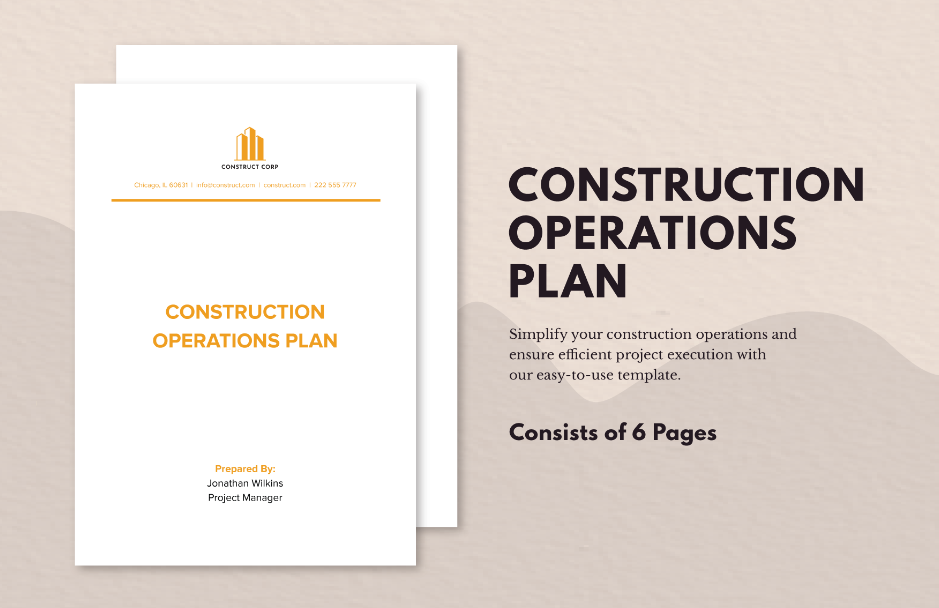 construction operations plan ideas examples