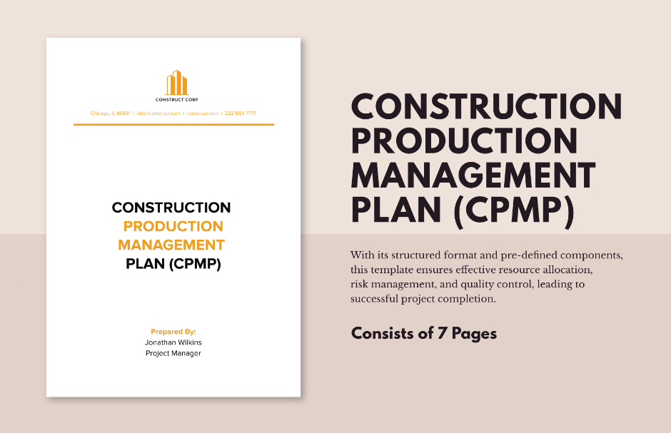 construction production management plan cpmp ideas examples