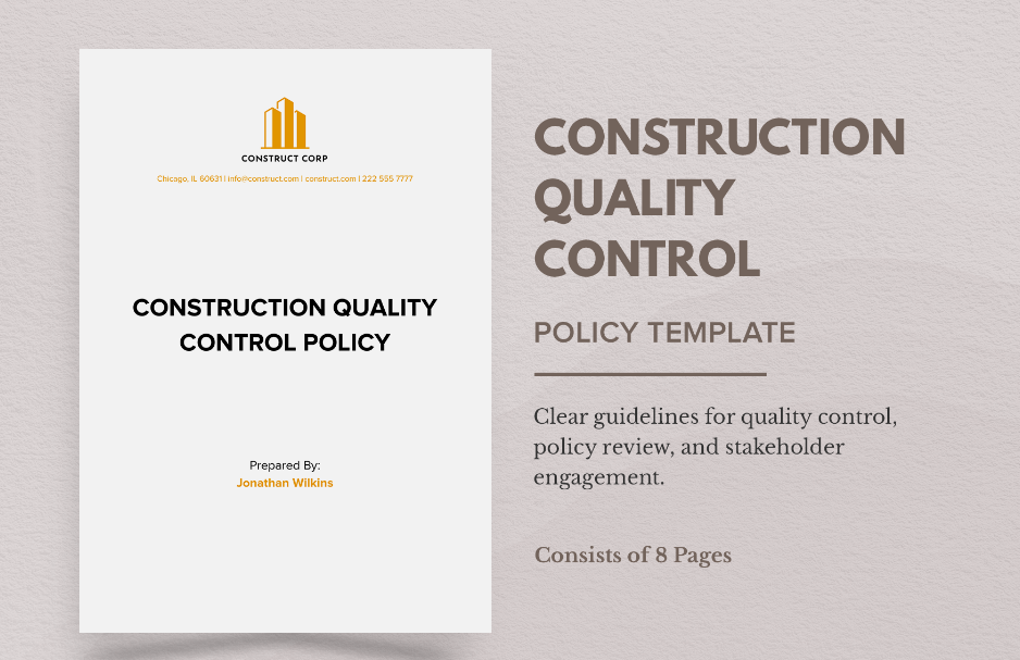 construction quality control policy template