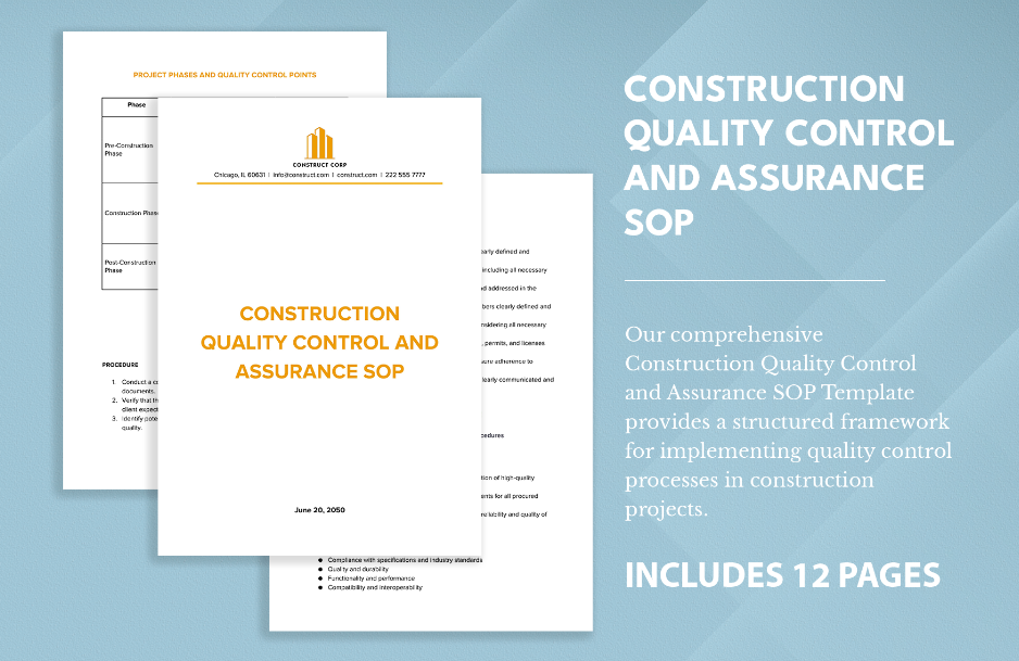 construction quality control and assurance sop
