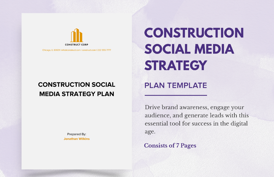 construction social media strategy plan template