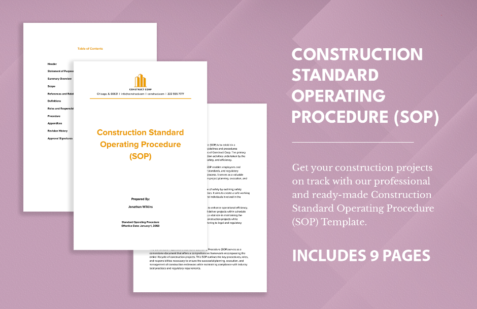 construction standard operating procedure sop ideas examples