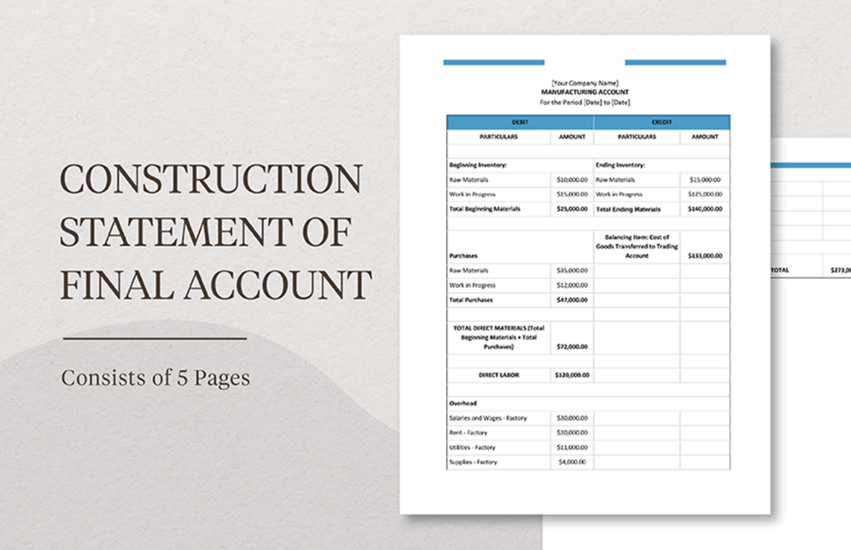 construction statement of final account template