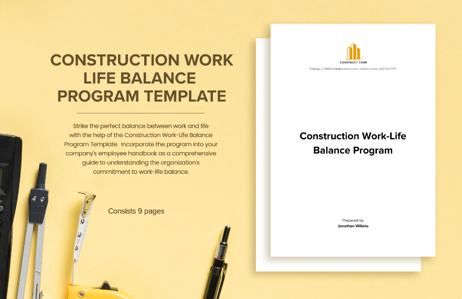 construction work life balance program template ideas examples