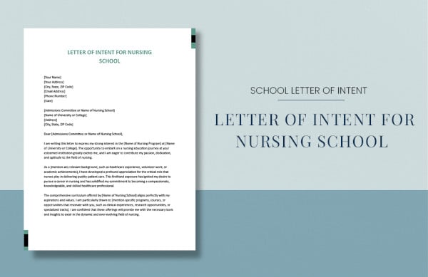 free letter of intent sample for school
