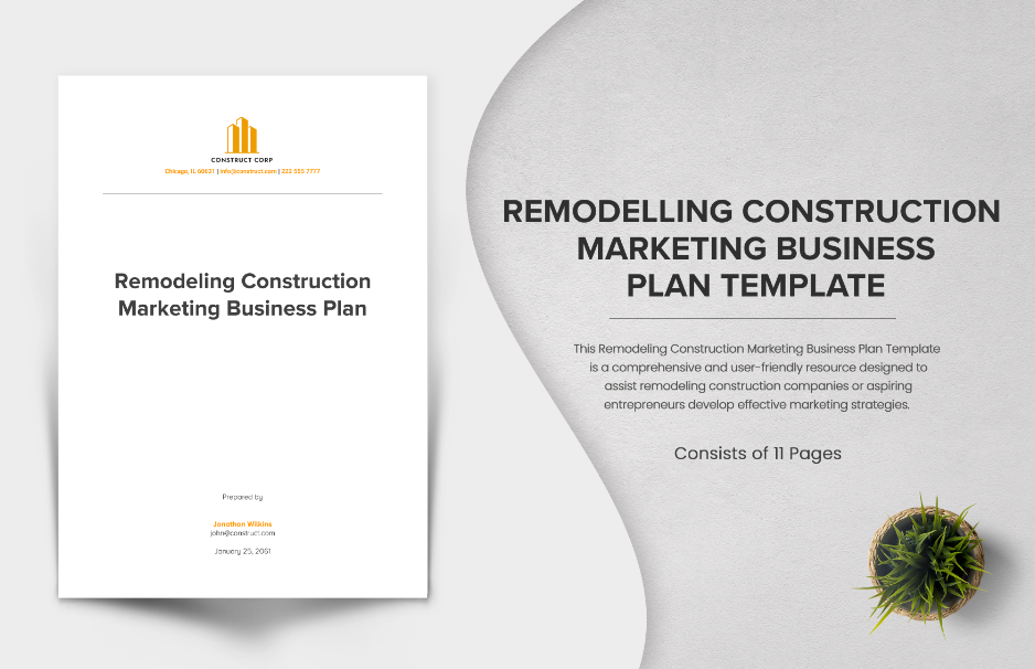 remodeling construction marketing business plan ideas examples