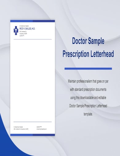 sample doctors prescription letterhead template