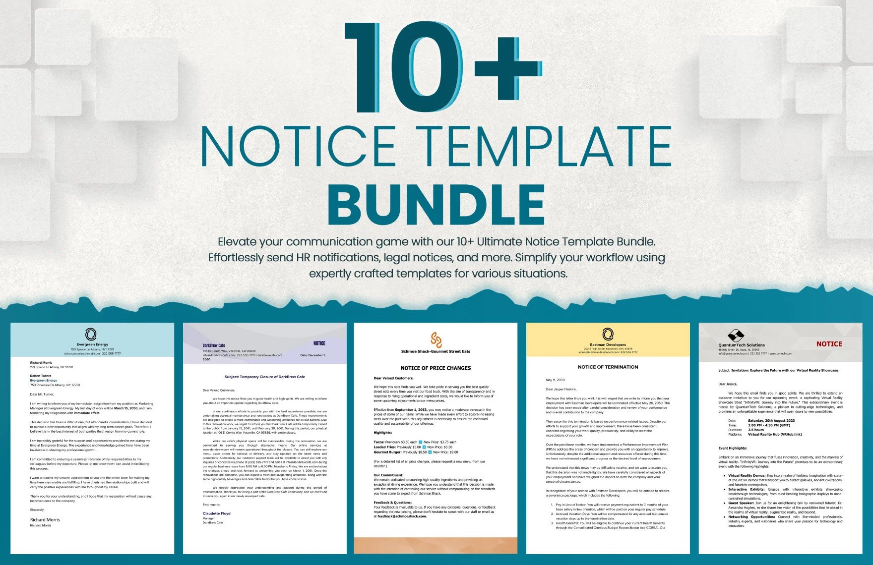 notice template bundle