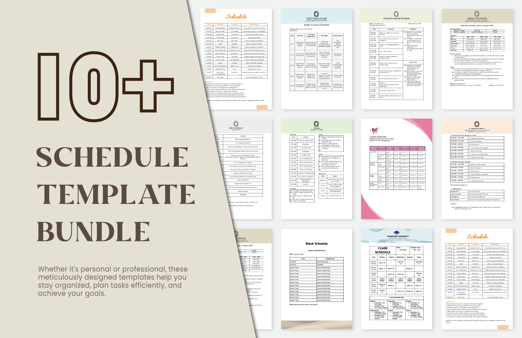 schedule template bundle