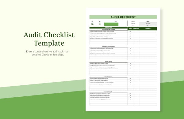 audit checklist excel