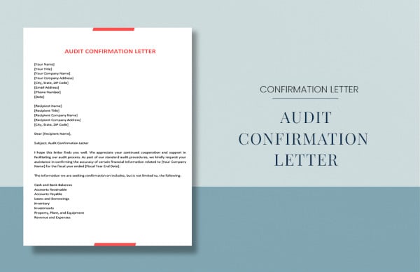 audit confirmation letter