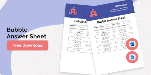 9+ Printable Answer Sheet Templates, Samples & Examples